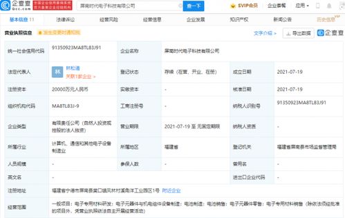 寧德時代跨界布局 新設電子科技公司，深耕電子專用材料制造